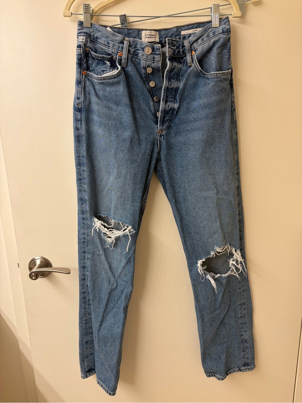 Citizens Of Humanity Distressed Blue Boyfriend Jeans